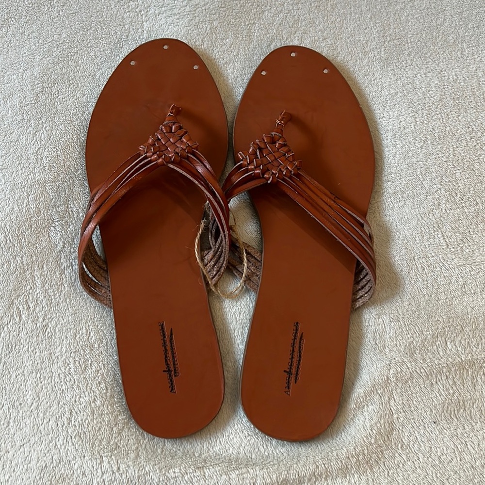 NWT - American Eagle Brown Leather Sandal